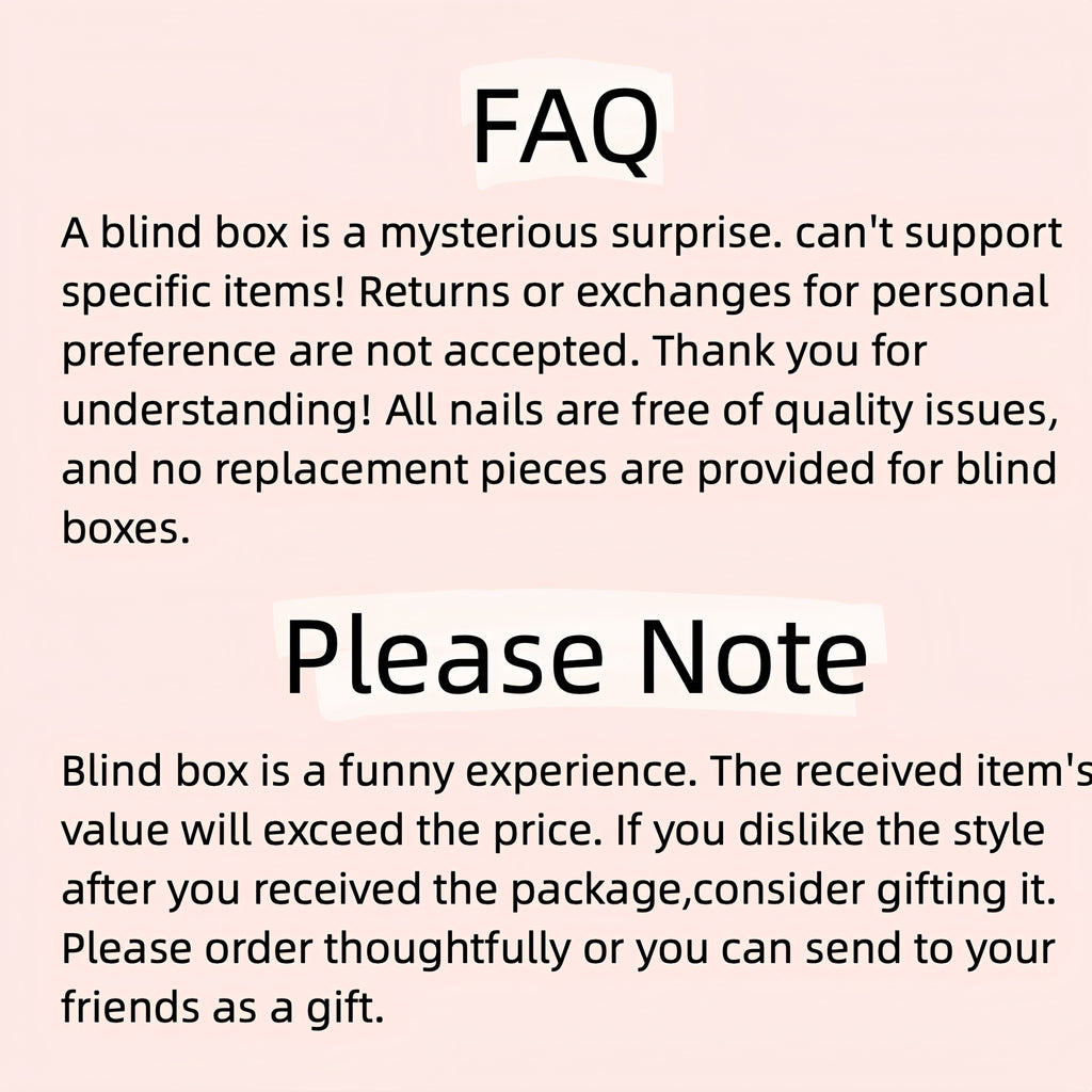 Pressed-on Nail Blind Box,wish number and size(three size)
