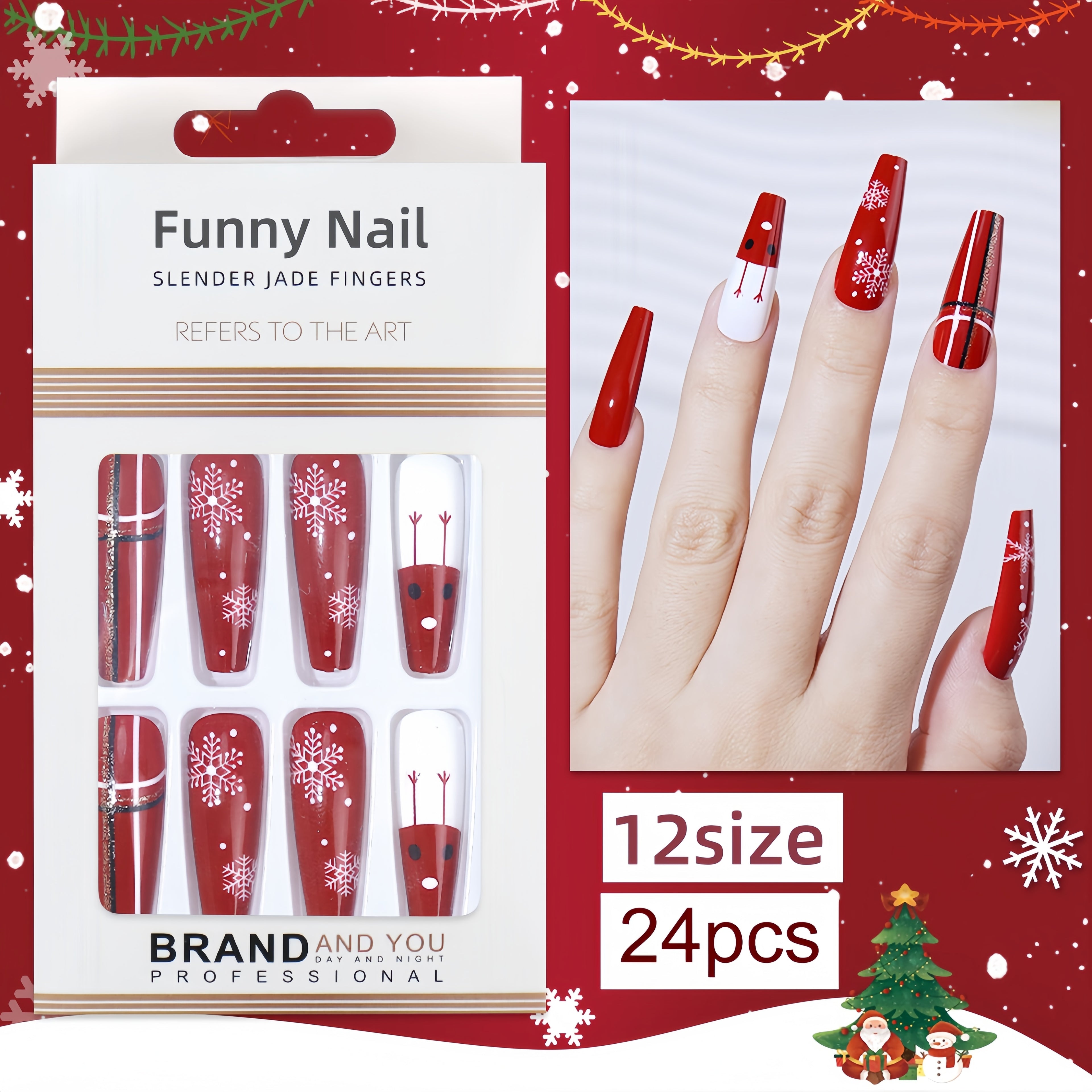 Pressed-on Nail One Size 24pcs (Fits Most) Blind Box 2 set ,wish two number