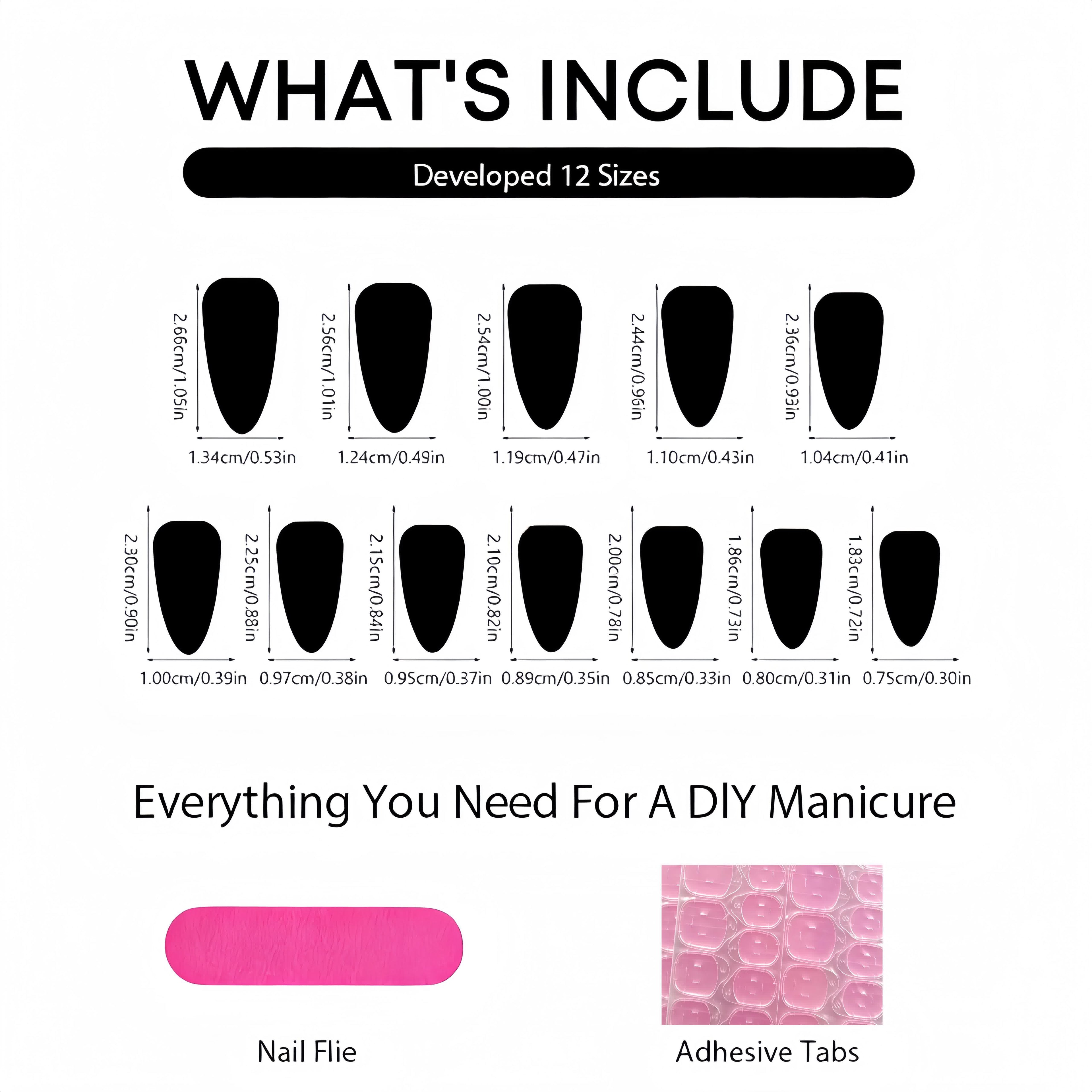Pressed-on Nail One Size 24pcs (Fits Most) Blind Box 2 set ,wish two number